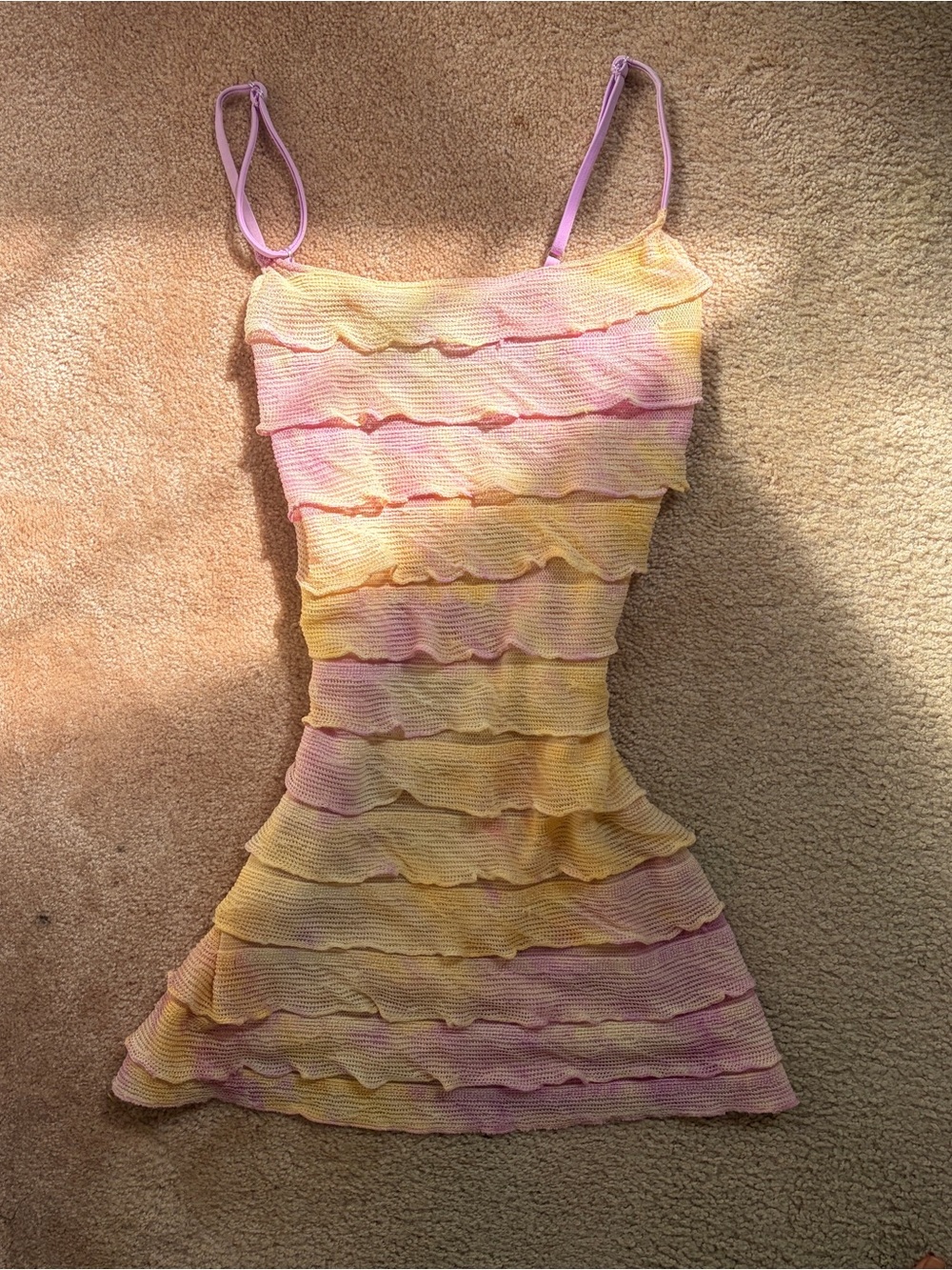 fairycore mermaid pastel tiered ruffle knit mini dress